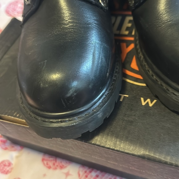 Harley Davison, black leather tie boots - Picture 5 of 10